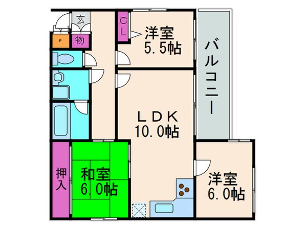 サンパレス２１石橋２の物件間取画像